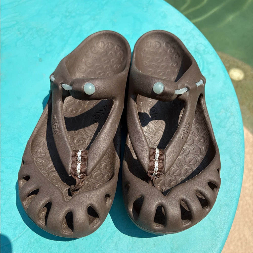 Brown Slip-On Sandals